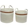 NOSENVIESDECO Lot De 2 Paniers De Rangement Ronds, En Coton Avec Poignées - Nos Envies Déco - Blanccassé/rouge 2 NOSENVIESDECO Lot De 2 Paniers De Rangement Ronds, En Coton Avec Poignées - Nos Envies Déco - Blanccassé/rouge -Petit rangement Soldes Magasin 48889444 1
