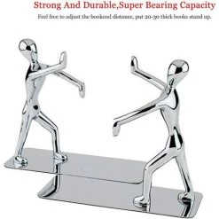 ECHOO Une Paire De Serre-livres De Kung Fu En Acier Inoxydable Robuste, étagères Créatives En Métal Pour La Décoration 11 ECHOO Une Paire De Serre-livres De Kung Fu En Acier Inoxydable Robuste, étagères Créatives En Métal Pour La Décoration -Petit rangement Soldes Magasin 49193383 5