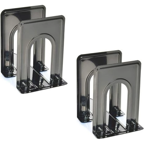 ECHOO 2 Paires D'étagères En Métal Lourd Antidérapantes, Serre-livres Et Serre-livres En Métal Durable 3 ECHOO 2 Paires D'étagères En Métal Lourd Antidérapantes, Serre-livres Et Serre-livres En Métal Durable