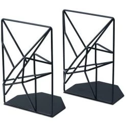 ECHOO 1 Paire De Serre-livres, Serre-livres En Métal Noir Robuste, Séparateurs De Livres Pour étagères, Antidérapant