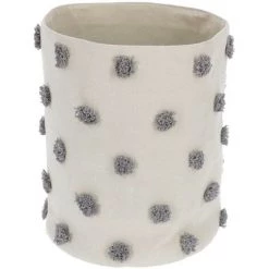 Kave Home - Panier Khrista Grand 100% Coton (GOTS) Gris - Beige