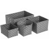 LOLA HOME Lot De 4 Paniers Polypropylène Gris Tressé -Petit rangement Soldes Magasin 49727953 1