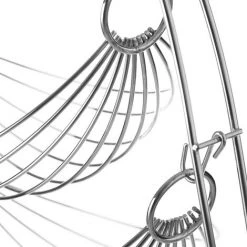 LOLA HOME Corbeille à Fruits En Métal Argenté 42x37x19 Cm -Petit rangement Soldes Magasin 49728380 5