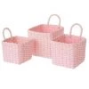 LOLA HOME Lot De 3 Corbeilles à Papier Carrées Roses En Fibre Avec Anse 2 LOLA HOME Lot De 3 Corbeilles à Papier Carrées Roses En Fibre Avec Anse -Petit rangement Soldes Magasin 49728463 1
