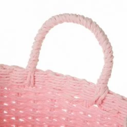 LOLA HOME Lot De 3 Corbeilles à Papier Carrées Roses En Fibre Avec Anse -Petit rangement Soldes Magasin 49728463 3