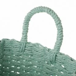 LOLAHOME Lot De 3 Corbeilles à Papier Carrées Vertes En Fibre Avec Anse -Petit rangement Soldes Magasin 49749512 3