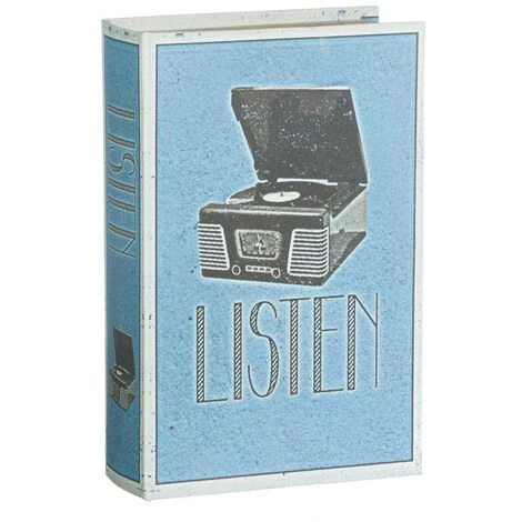 LOLA HOME Lot De 2 Boîtes à Livres Listen En Tissu Et Bois, Dm 5 LOLA HOME Lot De 2 Boîtes à Livres Listen En Tissu Et Bois, Dm – Image 3