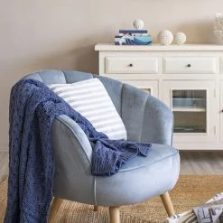 LOLA HOME Lot De 2 Boites à Livres Oceans En Tissu Et Bois, Dm