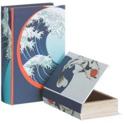 LOLA HOME Lot De 2 Boites à Livres Oceans En Tissu Et Bois, Dm 9 LOLA HOME Lot De 2 Boites à Livres Oceans En Tissu Et Bois, Dm -Petit rangement Soldes Magasin 50057547 3