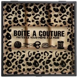 LOLAHOME Boîte à Couture Noir Exotique Et Cristal Naturel Et DM 7x24x24 Cm -Petit rangement Soldes Magasin 50057909 5