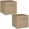 FIVE SIMPLY SMART Lot De 2 Boîtes De Rangement Pliable En Jute - 31 X 31 - Marron - Longueur/Largeur/Hauteur 31cm - Marron