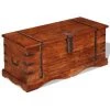 VidaXL Coffre De Rangement Bois Massif - Brun -Petit rangement Soldes Magasin 5055542 1