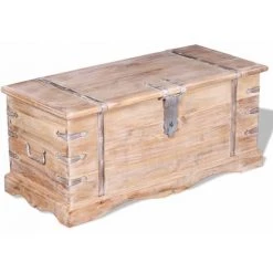 VidaXL Coffre De Rangement Bois D'Acacia - Brun -Petit rangement Soldes Magasin 5055546 2
