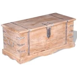 VidaXL Coffre De Rangement Bois D'Acacia - Brun -Petit rangement Soldes Magasin 5055546 4