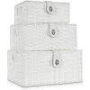 JN.SONGS Lot De 3 Boîtes De Panier De Rangement Avec Couvercle Et Poignée Latérale Boîte De Rangement Panier-Cadeau Pour Cuisine Salon Salle De Bain Bhambre(Blanc) 2 JN.SONGS Lot De 3 Boîtes De Panier De Rangement Avec Couvercle Et Poignée Latérale Boîte De Rangement Panier-Cadeau Pour Cuisine Salon Salle De Bain Bhambre(Blanc) -Petit rangement Soldes Magasin 50600132 1