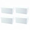 MEUBLETMOI Lot De 4 Boîtes De Rangement Blanc Avec Couvercle 100% Nylon - SPACE - Blanc -Petit rangement Soldes Magasin 50603542 1
