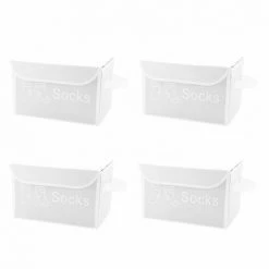 MEUBLETMOI Lot De 4 Boîtes De Rangement Blanc Avec Couvercle 100% Nylon - SPACE - Blanc