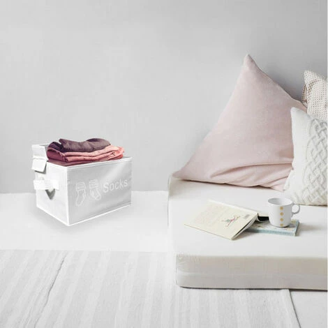 MEUBLETMOI Lot De 4 Boîtes De Rangement Blanc Avec Couvercle 100% Nylon - SPACE - Blanc 4 MEUBLETMOI Lot De 4 Boîtes De Rangement Blanc Avec Couvercle 100% Nylon - SPACE - Blanc – Image 2