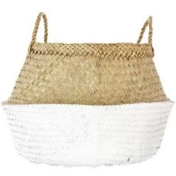 ATMOSPHERA, CRŽATEUR D'INTŽRIEUR Panier De Rangement Pliable "Seagrass" 43cm Blanc -Petit rangement Soldes Magasin 50604875 2