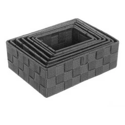 LOLA HOME Lot De 7 Paniers De Rangement En Polypropylène Gris -Petit rangement Soldes Magasin 50679150 4