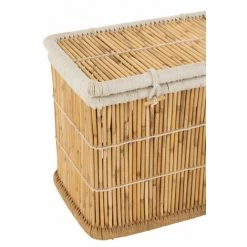 DANSMAMAISON Set De 2 Paniers Rectangle Bambou Naturel/Blanc - L 100 X L 40 X H 40 Cm - Naturel -Petit rangement Soldes Magasin 50716267 3
