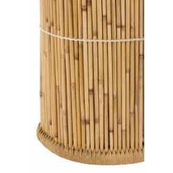 DANSMAMAISON Set De 2 Paniers Cylindre Bambou Naturel/Blanc - L 40 X L 40 X H 72 Cm - Naturel -Petit rangement Soldes Magasin 50716278 2