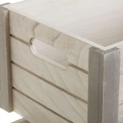 LOLAHOME Lot De 3 Coffres à Jouets En Bois Naturel Gris -Petit rangement Soldes Magasin 50735502 3