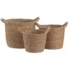 LOLA HOME Lot De 3 Paniers Tressés En Fibre Naturelle Avec Anses 1 LOLA HOME Lot De 3 Paniers Tressés En Fibre Naturelle Avec Anses -Petit rangement Soldes Magasin 50735833 1