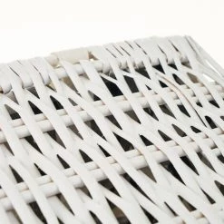 LOLAHOME Lot De 2 Paniers En Osier Et Tissu Vichy Noir Et Blanc -Petit rangement Soldes Magasin 50735886 3