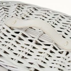 LOLAHOME Lot De 2 Paniers En Osier Et Tissu Vichy Noir Et Blanc -Petit rangement Soldes Magasin 50735941 3