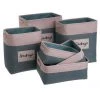 LOLA HOME Lot De 6 Corbeilles En Polyester Aigue-marine Et Corbeilles Avec Anses -Petit rangement Soldes Magasin 50736006 1
