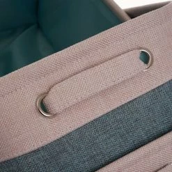 LOLA HOME Lot De 6 Corbeilles En Polyester Aigue-marine Et Corbeilles Avec Anses -Petit rangement Soldes Magasin 50736006 3