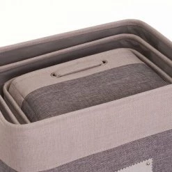 LOLAHOME Lot De 6 Corbeilles Polyester Grises Et Corbeilles Avec Anses -Petit rangement Soldes Magasin 50736056 4