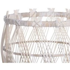 LOLA HOME Lot De 2 Paniers En Rotin Blanc Tressé -Petit rangement Soldes Magasin 50736428 5