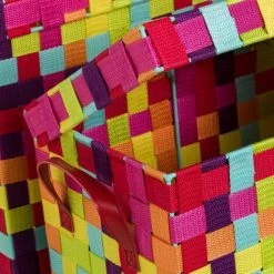 LOLA HOME Lot De 3 Paniers à Linge Tressés En Polypropylène Multicolore -Petit rangement Soldes Magasin 50736444 3