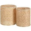 LOLAHOME Lot De 2 Paniers En Bambou Beige Et Naturel Avec Maille Tressée -Petit rangement Soldes Magasin 50736532 1