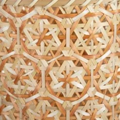 LOLAHOME Lot De 2 Paniers En Bambou Beige Et Naturel Avec Maille Tressée -Petit rangement Soldes Magasin 50736532 3