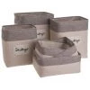 LOLA HOME Lot De 3 Paniers Et 3 Paniers En Polyester Beige Avec Anses -Petit rangement Soldes Magasin 50736627 1