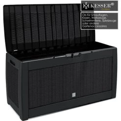 KESSER® Caisse De Rangement | Coffre à Coussins 310 litres Avec Roulettes, Couvercle Rabattable, Poignées, En Plastique Façon Rotin | Coffre De Jardin | Coffre De Rangement Extérieur Résistant Aux Intempéries | Coffre De Rangement -Petit rangement Soldes Magasin 50753145 3