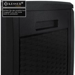 KESSER® Caisse De Rangement | Coffre à Coussins 310 litres Avec Roulettes, Couvercle Rabattable, Poignées, En Plastique Façon Rotin | Coffre De Jardin | Coffre De Rangement Extérieur Résistant Aux Intempéries | Coffre De Rangement -Petit rangement Soldes Magasin 50753145 4