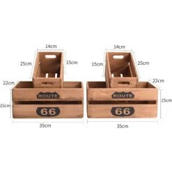 MOBILI REBECCA Rebecca Mobili Lot De 4 Caisses Boites Bois Marron Shabby Vintage 15x35x22 -Petit rangement Soldes Magasin 50897128 2