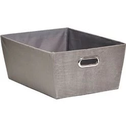TENDANCE - Panier De Rangement Panière De Dressing En Velours Taupe L 32.5 X P 45 X H 18 Cm - Taupe
