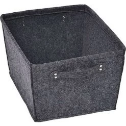TENDANCE - Panier De Rangement Panière De Dressing En Feutrine Gris Foncé L 35 X P 45 X H 24 Cm - Gris Anthracite