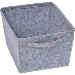 TENDANCE - Panier De Rangement Panière De Dressing En Feutrine Gris Clair L 35 X P 45 X H 24 Cm - Gris Clair