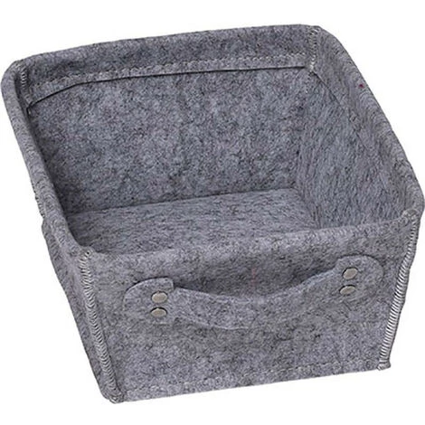 TENDANCE - Panier De Rangement Panière De Dressing En Feutrine Gris Clair L 20.5 X P 26 X H 10.5 Cm - Gris Clair 3 TENDANCE - Panier De Rangement Panière De Dressing En Feutrine Gris Clair L 20.5 X P 26 X H 10.5 Cm - Gris Clair