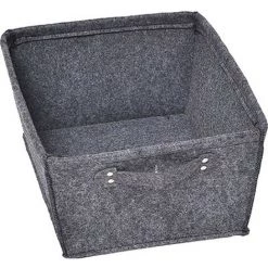 TENDANCE - Panier De Rangement Panière De Dressing En Feutrine Gris Foncé L 32.5 X P 45 X H 18 Cm - Gris Anthracite