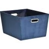 TENDANCE - Panier De Rangement Panière De Dressing En Velours Bleu L 35 X P 45 X H 24 Cm - Bleu -Petit rangement Soldes Magasin 50907879 1