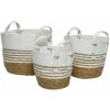 NOSENVIESDECO Lot De 3 Paniers Ronds En Corde De Panier Avec Poignées - Nos Envies Déco - Blanc,naturel -Petit rangement Soldes Magasin 50983080 1
