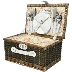 NOSENVIESDECO Panier Pique-nique En Résine Tressée- Nos Envies Déco - Marron/créme