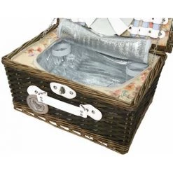 NOSENVIESDECO Panier Pique-nique En Résine Tressée- Nos Envies Déco - Marron/créme -Petit rangement Soldes Magasin 50983103 3